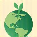 Stylized icon representing reduced carbon emissions