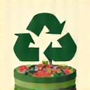 Stylized icon representing waste recycling or diversion