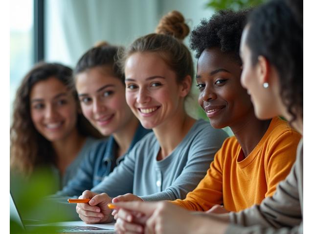 Diverse team of expert moderators, including wellness coaches and sustainability experts, in a collaborative online meeting, displaying professional guidance and support.