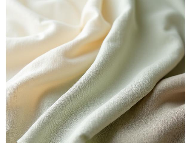 A collection of organic cotton, linen, and hemp fabric swatches in a neutral color palette, showcasing different textures and weaves.