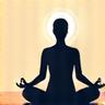 Illustration of a person meditating with calm flowing lines