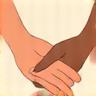 Illustration of two hands holding, symbolizing healthy relationships